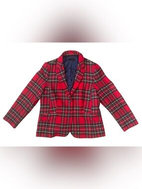 Talbots SHETLAND Wool-blend Plaid Blazer
